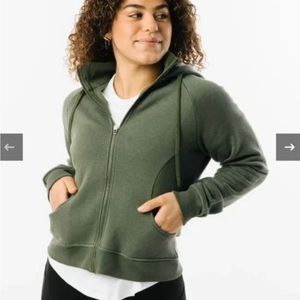 Zyia Oh So Soft Zipper Hoodie Olive size large